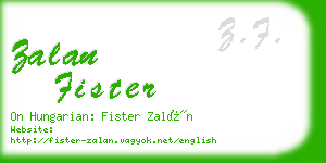 zalan fister business card